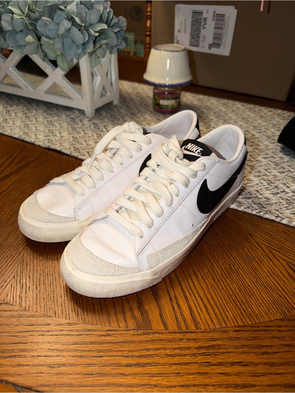 Nike Women’s White Sneakers with Black Swoosh